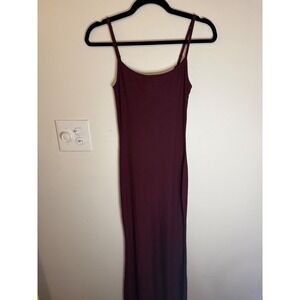 Skims Soft Lounge Long Slip Dress Bordeaux Size M NWT Rare Color